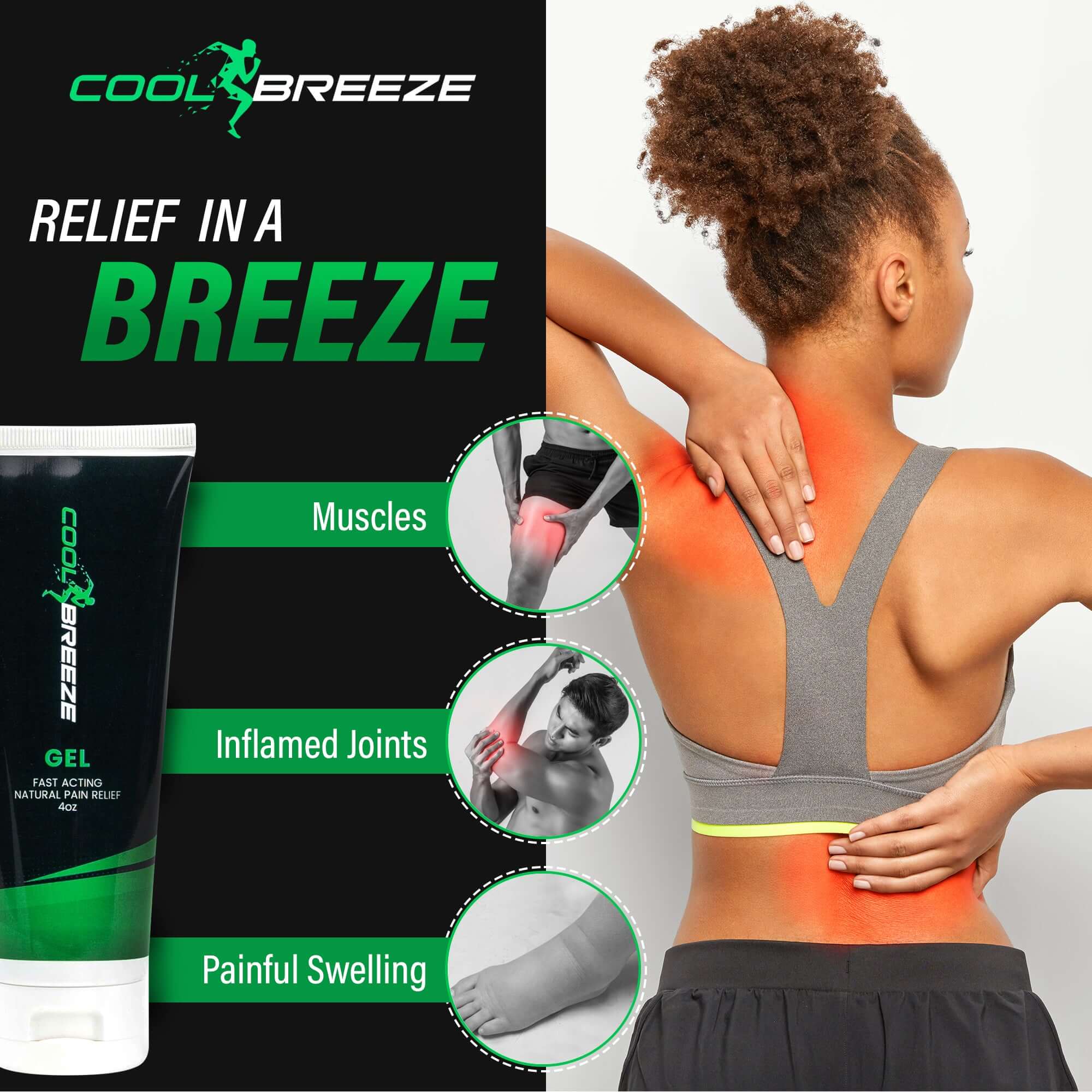 Cool Breeze Pain Relief Gel, 4oz Tube - Cool Breeze 